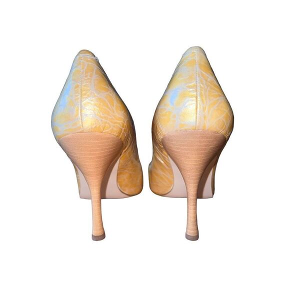 Enzo Angiolini Maylie Medium Beige Patent Leather Peep Toe Heel Womens Sz 10 NEW - Picture 6 of 11